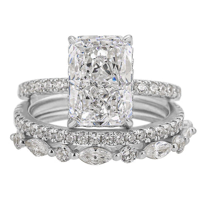 Set de Anillos de Boda 3PC Jaily | Oro Blanco