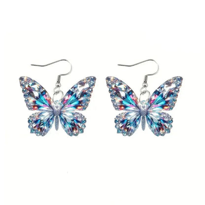 Pendientes de Declaración Brillantes de Mariposa