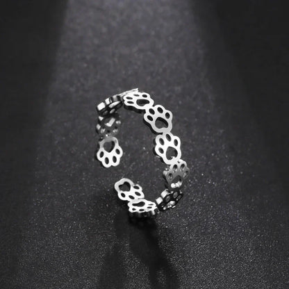 Anillo Ajustable de Huella de Pata