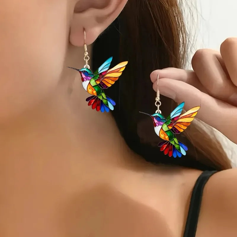 Pendientes de Colibrí Acrílicos