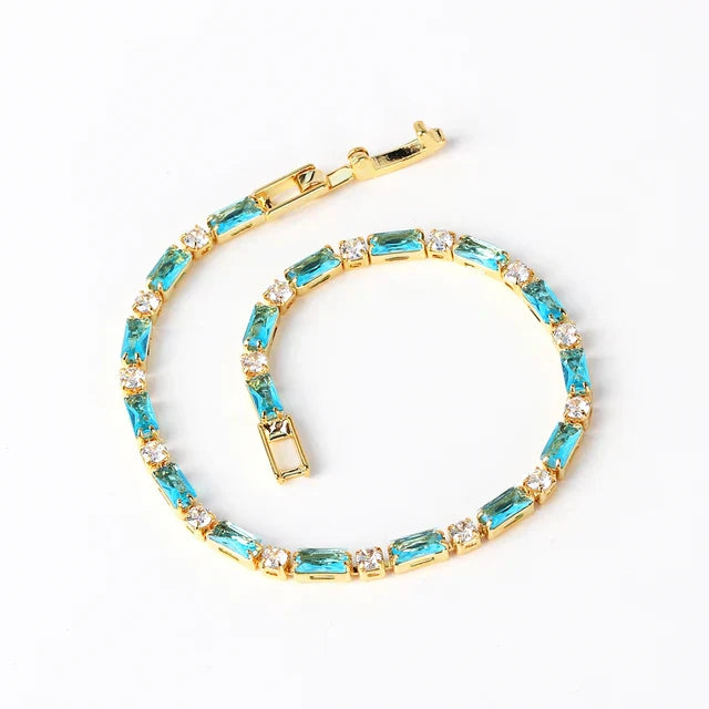 Pulsera de Piedra Turquesa Natural | Oro