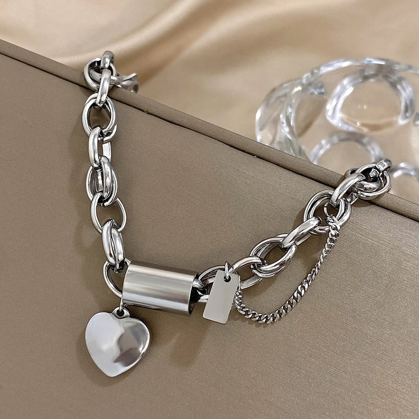 Pulsera Gruesa Heartened | Oro