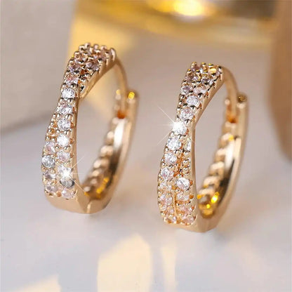 Pendientes de Aro de Zirconia Vintage