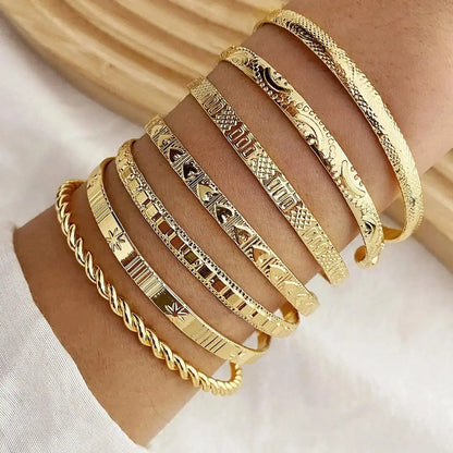 Conjunto de Pulseras Abiertas de Oro para Resort