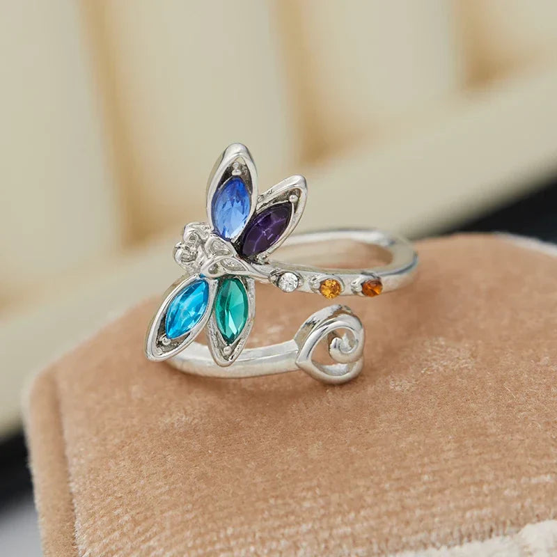 Anillo Ajustable Vintage de Libélula