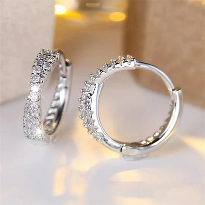 Pendientes de Aro de Zirconia Vintage