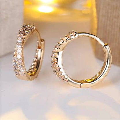 Pendientes de Aro de Zirconia Vintage