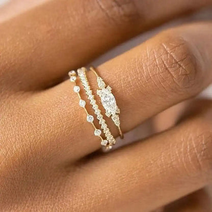 Conjunto de Anillos Dorados Mila