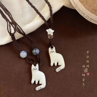 Collar Vintage de Gato y Estrella