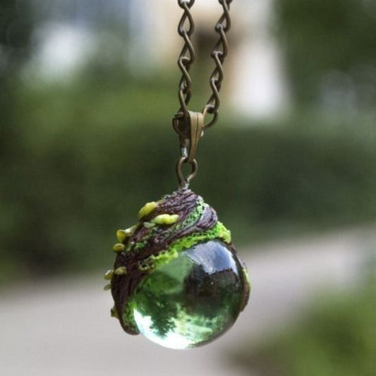 Collar de Vidrio Verde Naturaleza