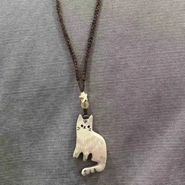 Collar Vintage de Gato y Estrella