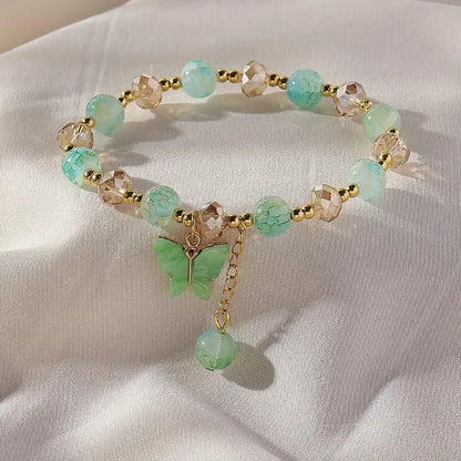 Pulsera Elástica de Mariposa con Cuentas