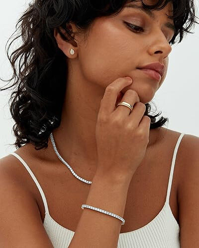 Pulsera Tennis | Oro Blanco