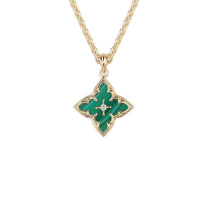 Collar Colgante Trébol de Esmeralda | Oro