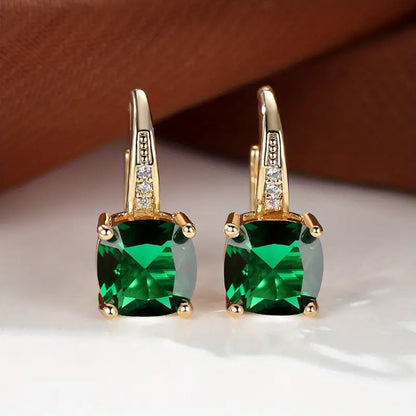 Pendientes de aro de piedra de zafiro místico | Oro