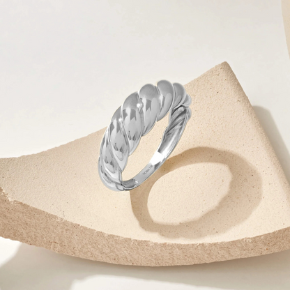 Anillo Media Luna | Oro Blanco