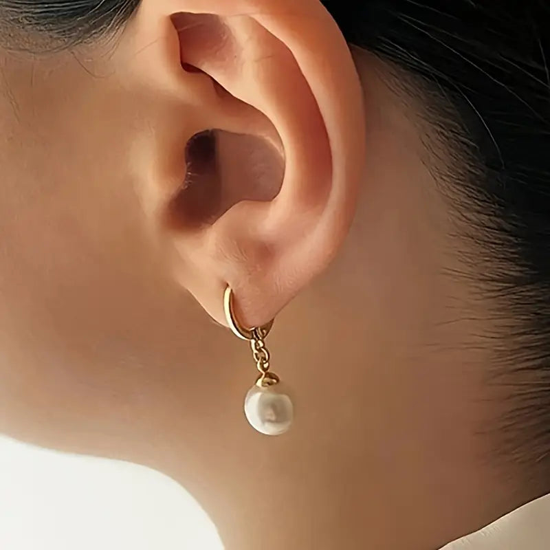 Conjunto de Joyería de Perlas Doradas Elegantes