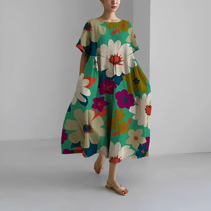 Daisy - Vestido Maxi Suelto de Gran Movimiento Retro