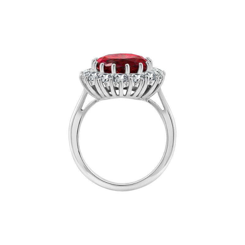 Anillo Corona Escarlata de Rubí | Oro Blanco