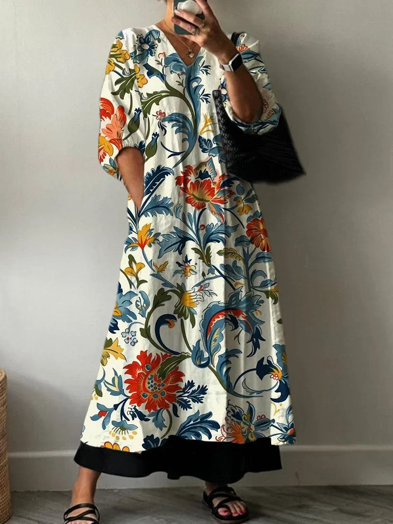 Vestido Elegante con Estampado de Tiana
