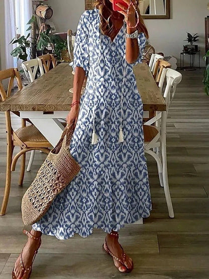 Lana - Vestido Maxi Boho que Acentúa la Figura