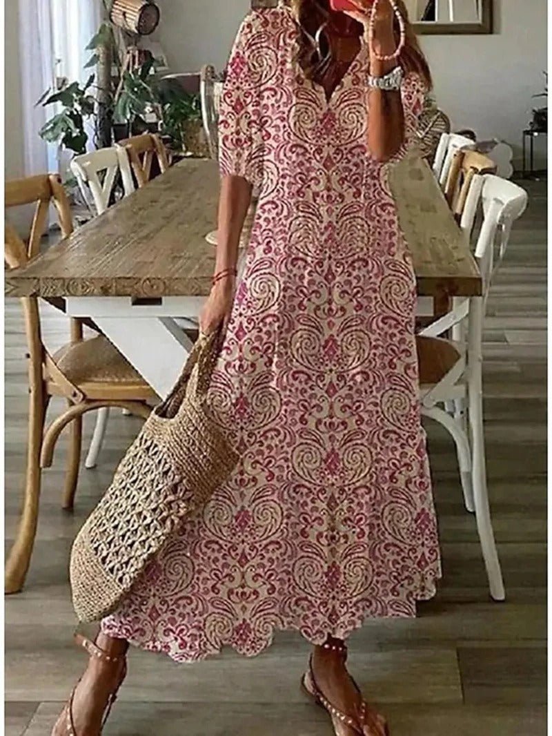Lana - Vestido Maxi Boho que Acentúa la Figura