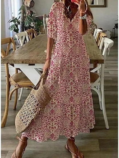 Lana - Vestido Maxi Boho que Acentúa la Figura