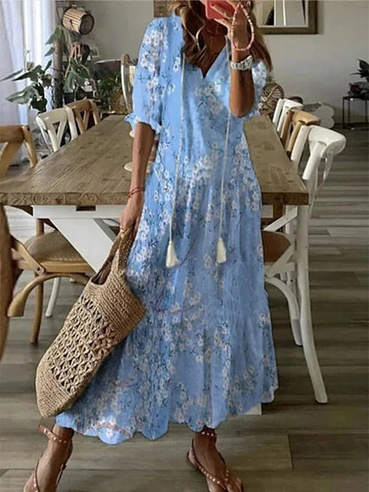 Lana - Vestido Maxi Boho que Acentúa la Figura