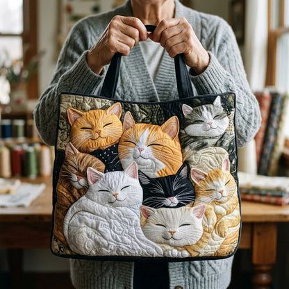 Bolso Artesanal Acolchado - Gatitos Dormilones