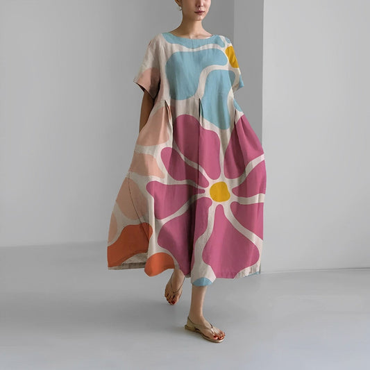 Daisy - Vestido Maxi Suelto de Gran Movimiento Retro