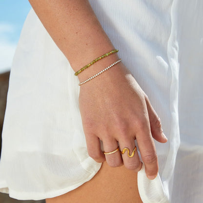 Anillo Onda Dorada
