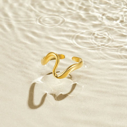 Anillo Onda Dorada