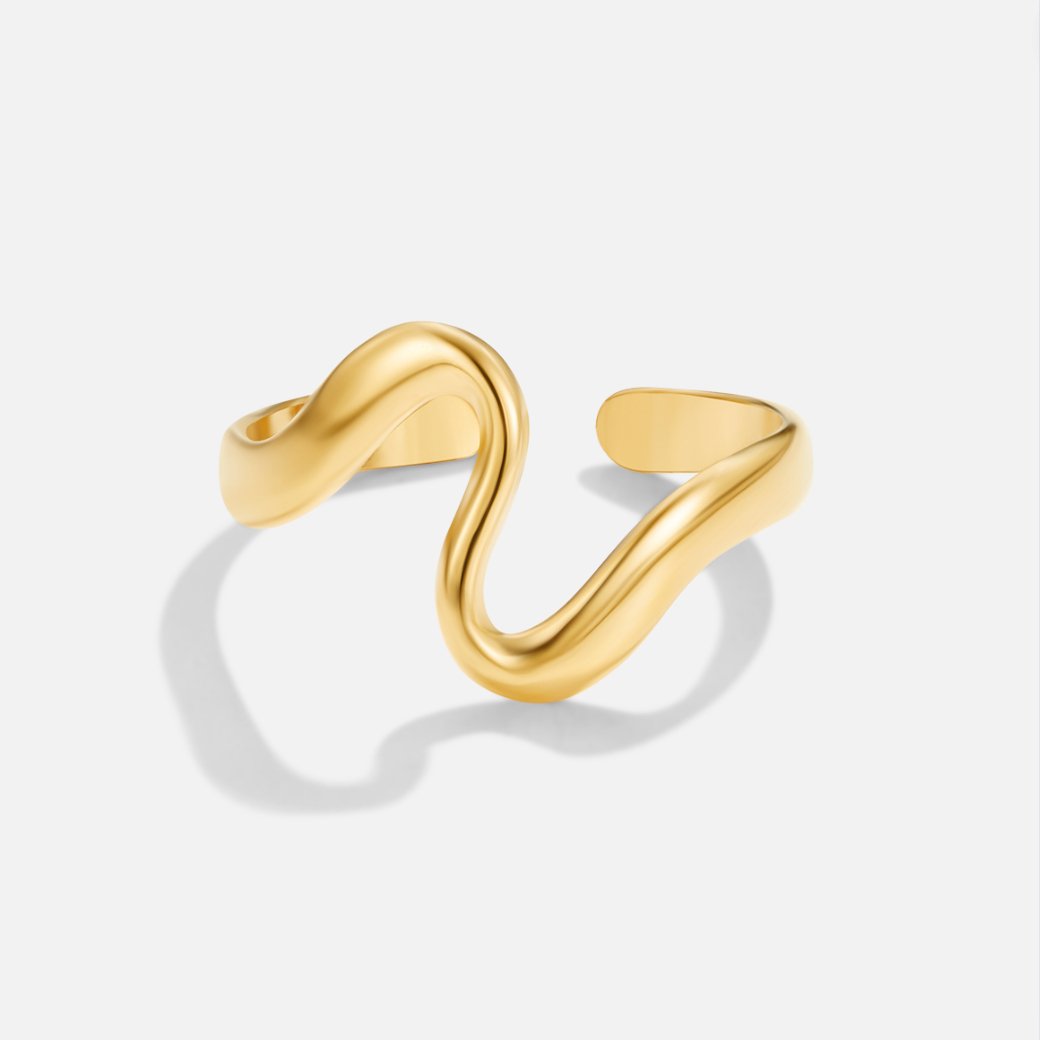 Anillo Onda Dorada