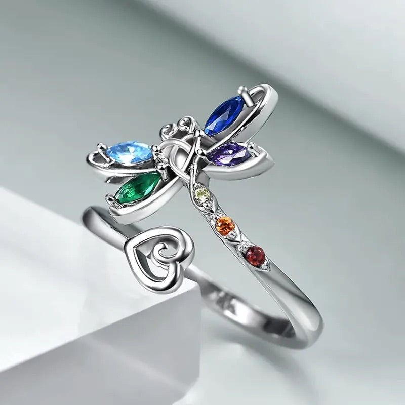 Anillo Ajustable Vintage de Libélula