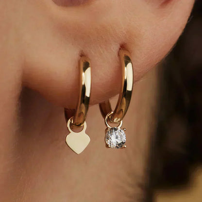Pendientes de aro con piedra lunar