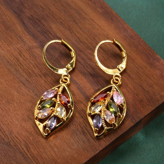 Pendientes Vintage Goldblatt con Zirconitas de Colores