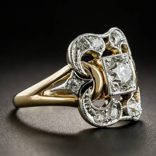 Anillo Vintage de Oro con Zirconio