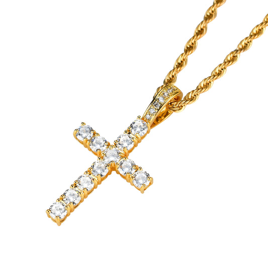 Collar Cruz Clásico Elegante de Oro