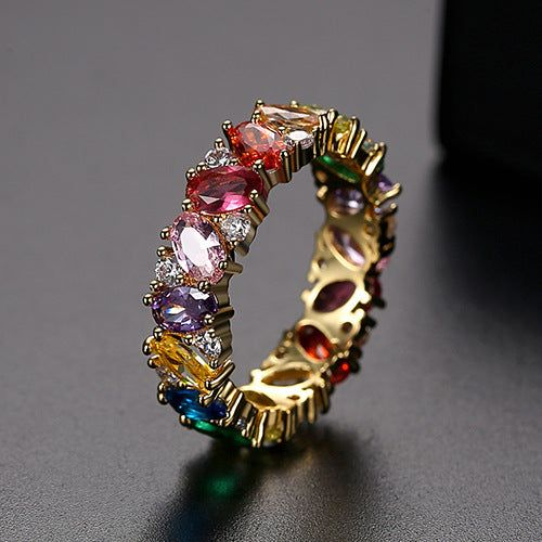 Anillo Vintage con zirconia de color