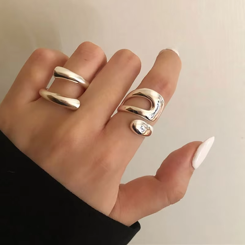 Conjunto de anillos de plata