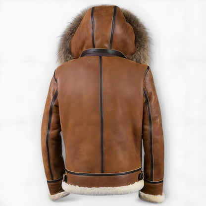 Aron™ | Chaqueta bomber con capucha de piel