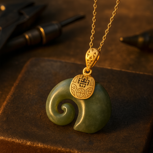 Collar de Elefante en Jade Hetian
