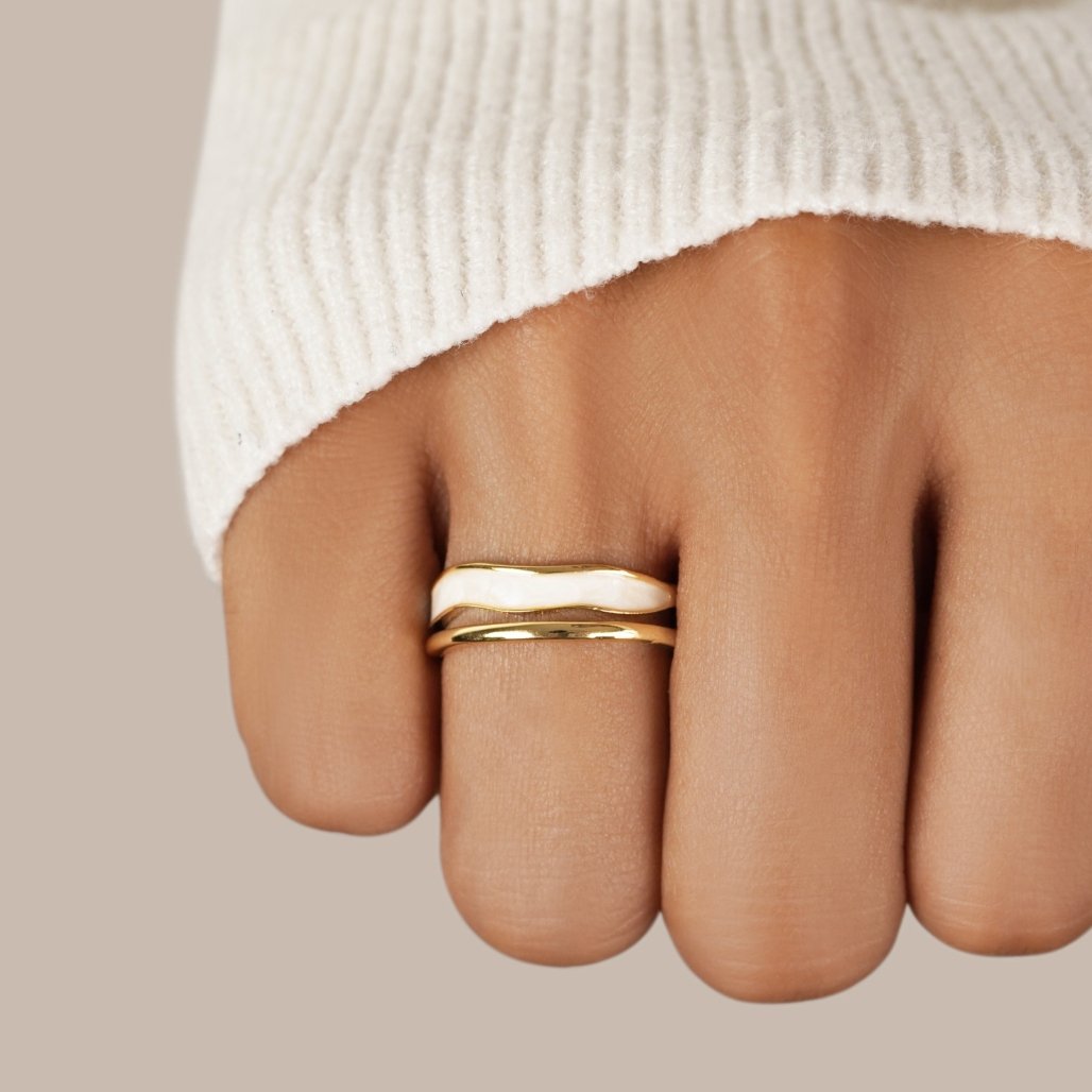 Anillo Sahara de Oro con Capas