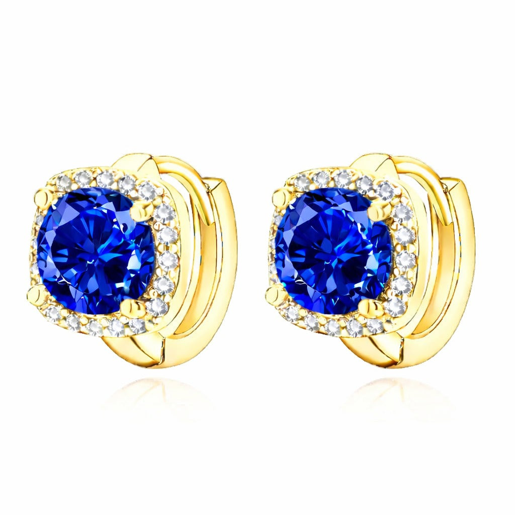 Pendientes Nadine de zafiro | Oro