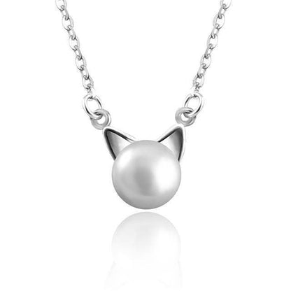 Collar de Gato con Perla con Pendientes de Regalo + Anillo
