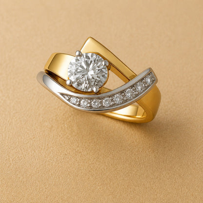 Anillo Artístico de Doble Tono