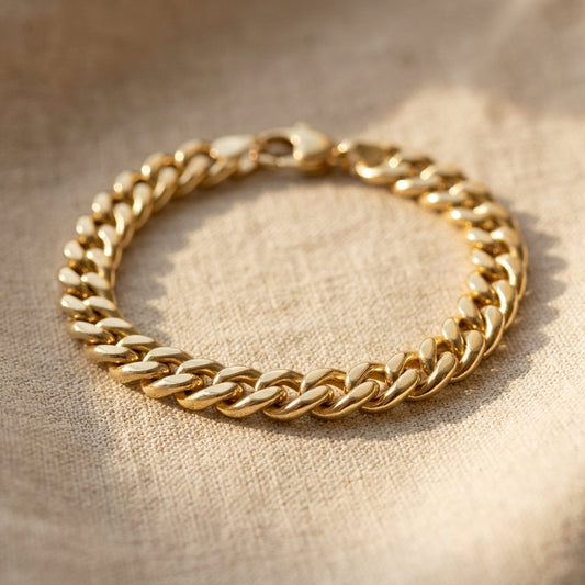 Pulsera Cubana de Oro Antiguo