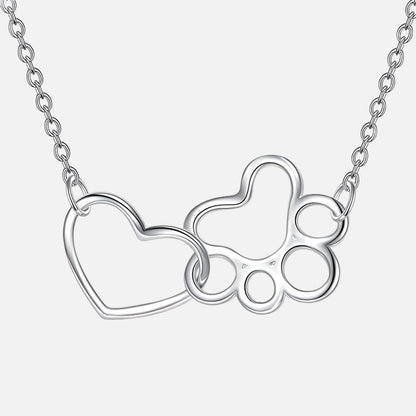 Collar de Huella de Pata en Plata de Ley
