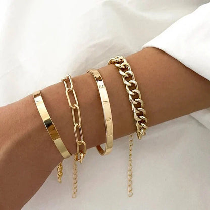 Conjunto de Pulseras de Oro Mercer Elegante Elan