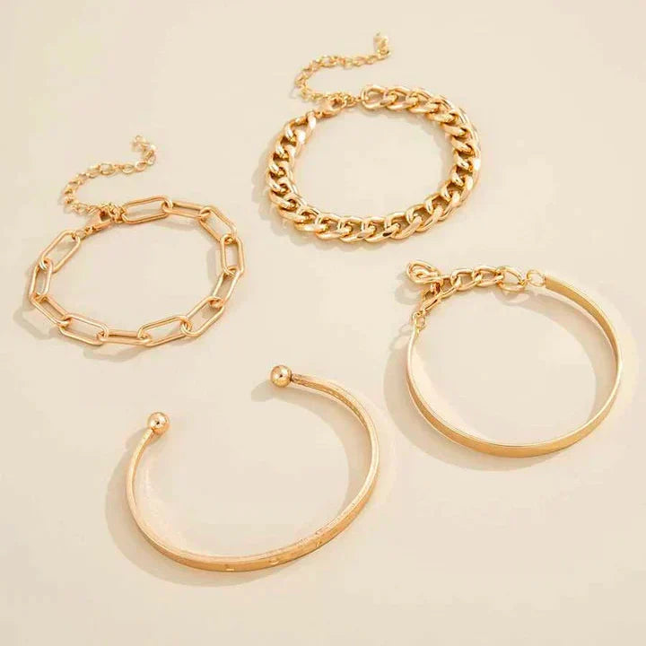 Conjunto de Pulseras de Oro Mercer Elegante Elan